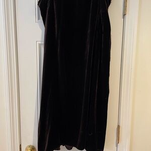 Peruvian Connection brown velvet midi skirt.